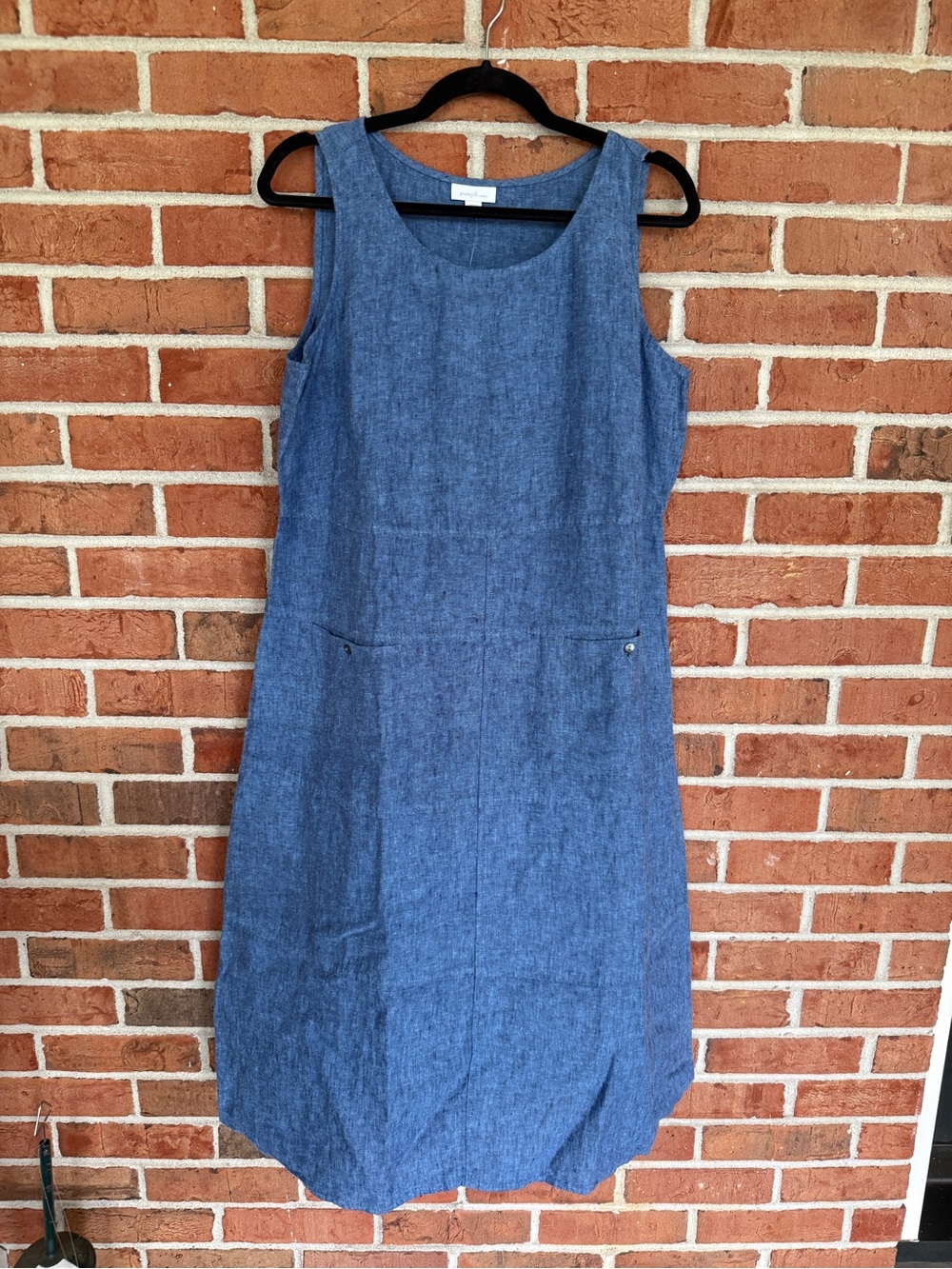 J. Jill Sleeveless Chambray Midi Dress in Denim Blue - NWT